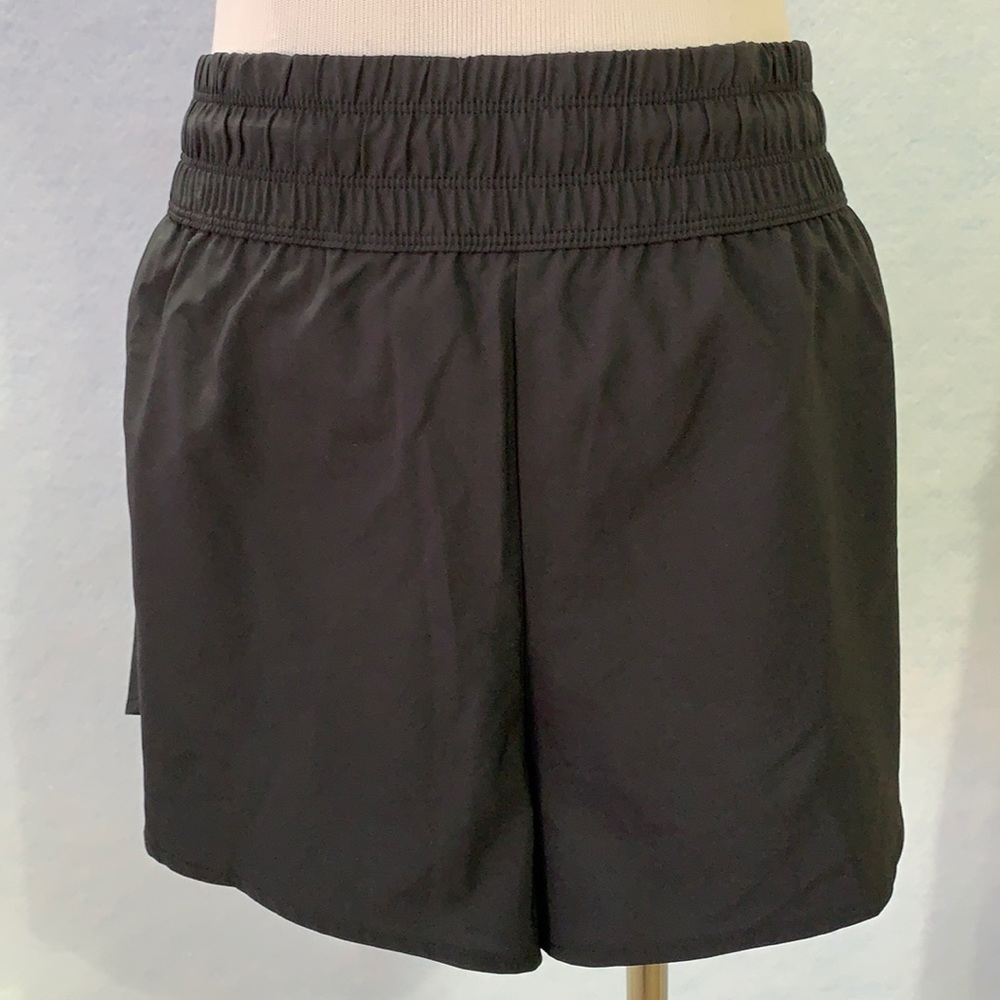 Black Running Shorts with Reflective Stripes